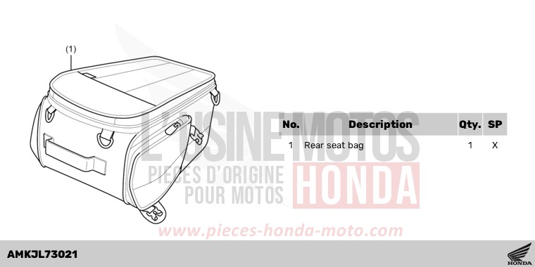 KIT,RR SEAT BAG de Hornet 750 GLINT WAVE BLUE METALLIC (B197) 2025